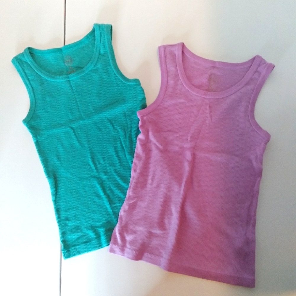 Two Wonder Nation Blue and Purple Tanks Tops Shirts